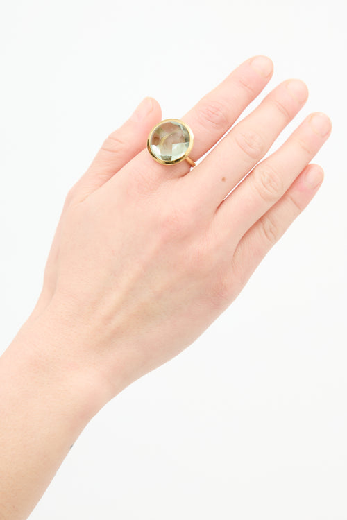 VSP Archive Gold Tone 
Green Circular Ring