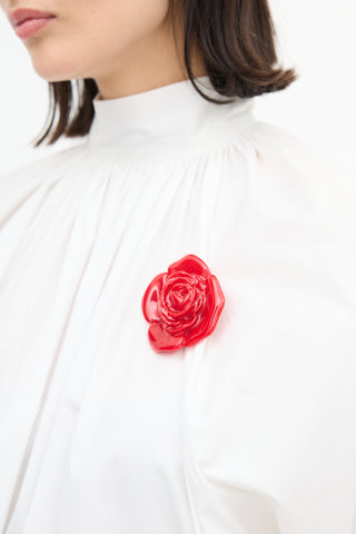 Angela Caputi Red Rose Brooch