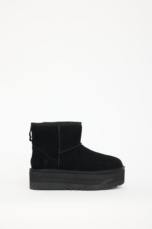 Ugg Black Suede Classic Mini Platform Boot