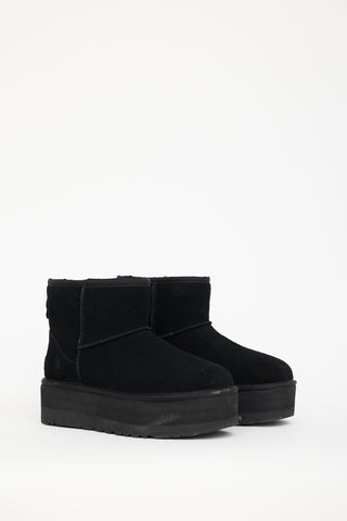 Ugg Black Suede Classic Mini Platform Boot