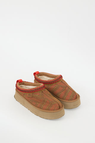 Alaïa Brown 
Red Platform Tasman Mule