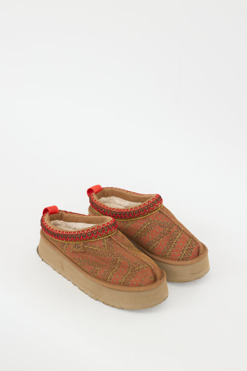 Alaïa Brown 
Red Platform Tasman Mule