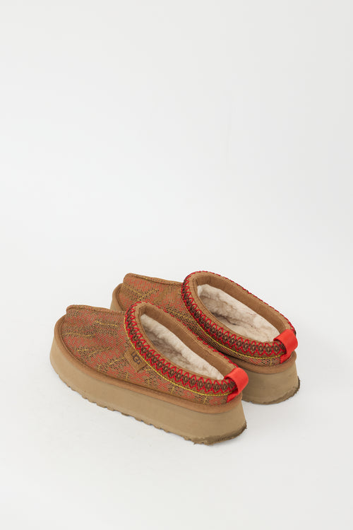 Alaïa Brown 
Red Platform Tasman Mule