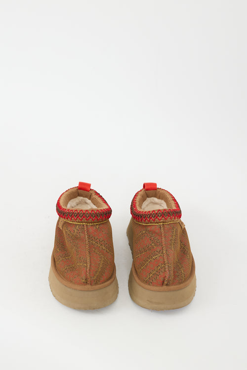 Alaïa Brown 
Red Platform Tasman Mule