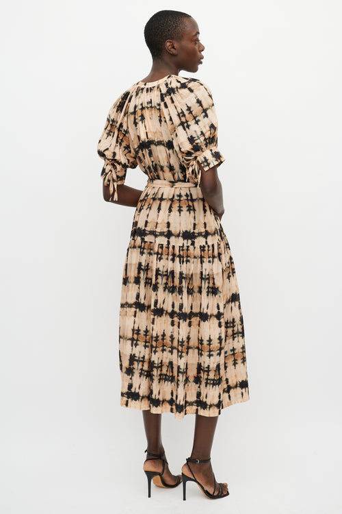 Ulla Johnson Beige 
Black Tie Dye Dress