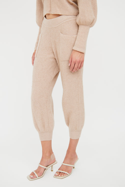 Ulla Johnson Beige Cashmere Knit Two Piece Set