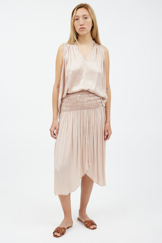 Ulla Johnson Beige Pleated Co-Ord Set