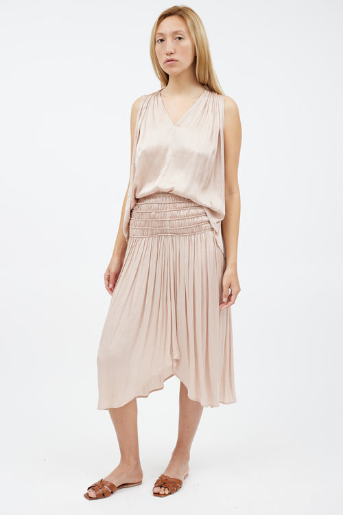 Ulla Johnson Beige Pleated Co-Ord Set