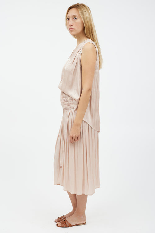 Ulla Johnson Beige Pleated Co-Ord Set