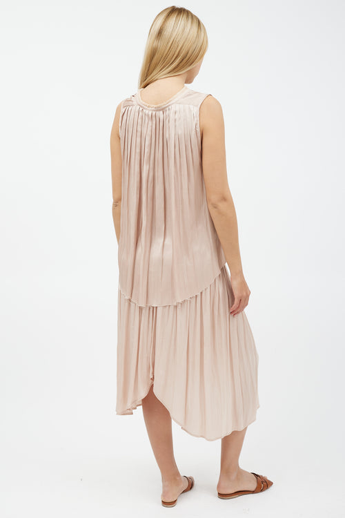 Ulla Johnson Beige Pleated Co-Ord Set