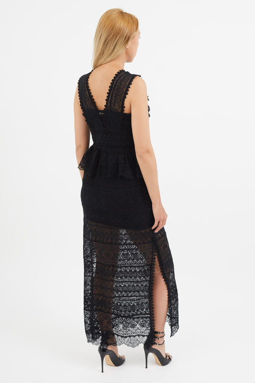 Ulla Johnson Black Eyelet Lace Sheer Dress