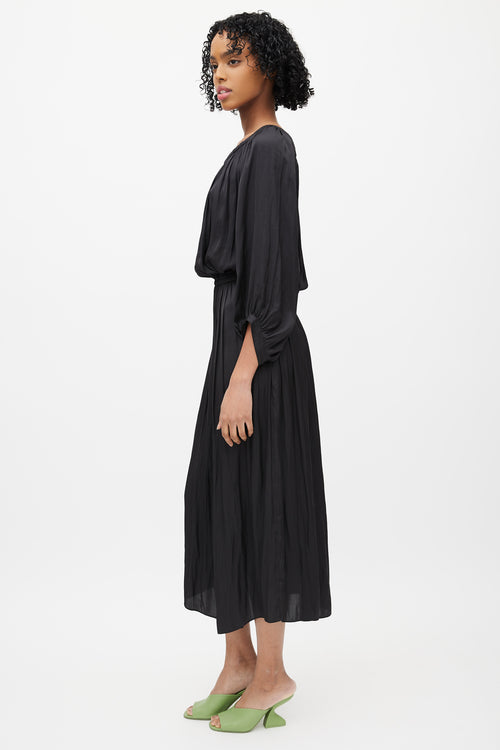 Ulla Johnson Black Off The Shoulder Pleated Dress