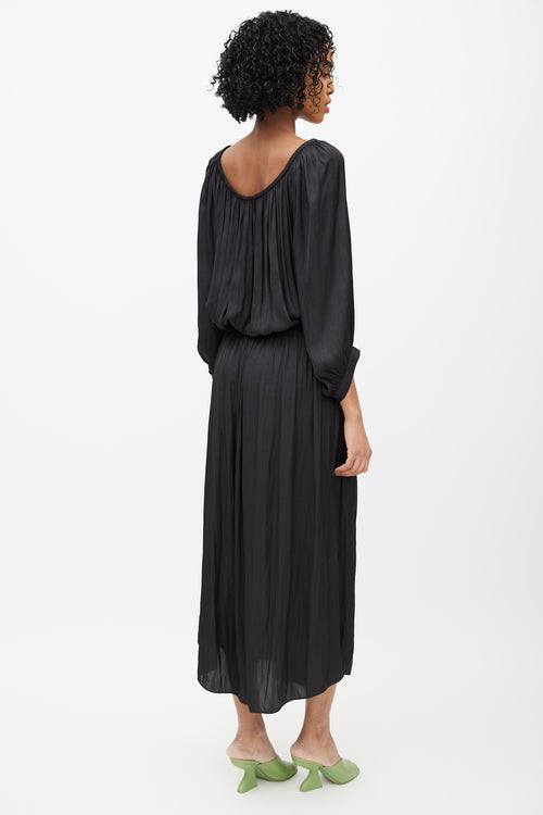 Ulla Johnson Black Off The Shoulder Pleated Dress