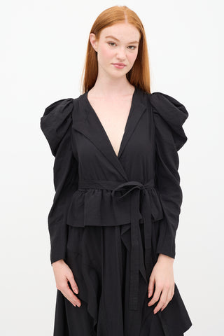 Ulla Johnson FW 2022 Black Virginie Ruffle Dress