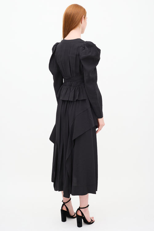 Ulla Johnson FW 2022 Black Virginie Ruffle Dress