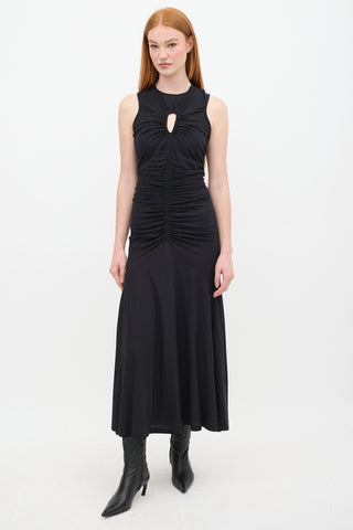 Ulla Johnson Black Ruched Cut Out Maxi Dress