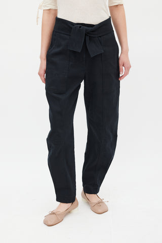 Ulla Johnson Black Waist Tie Storm Cargo Pant