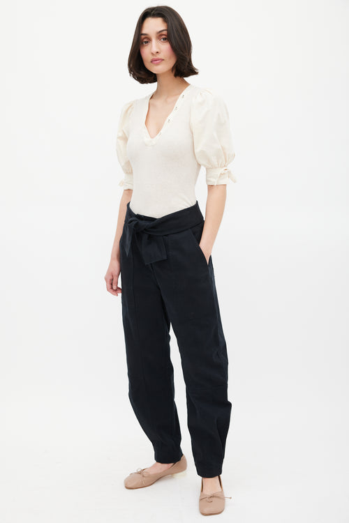 Ulla Johnson Black Waist Tie Storm Cargo Pant