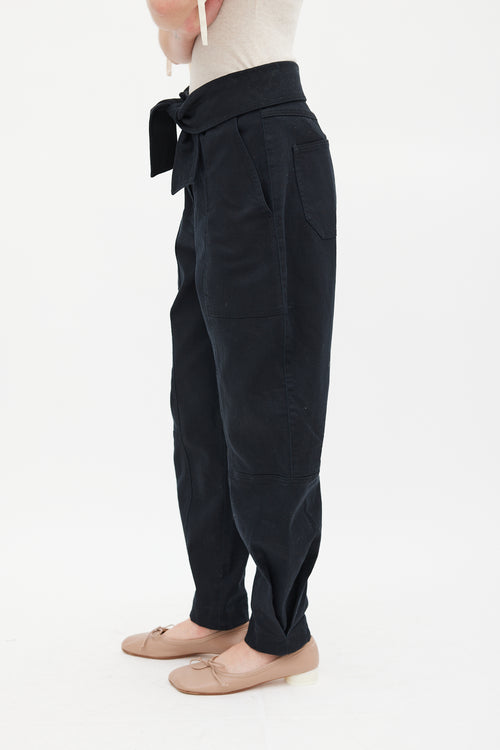 Ulla Johnson Black Waist Tie Storm Cargo Pant