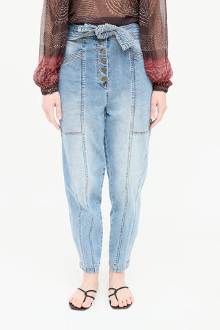 Ulla Johnson Light Wash Tie  Jeans