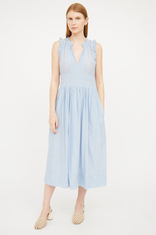 Ulla Johnson Blue 
White Striped Maxi Dress