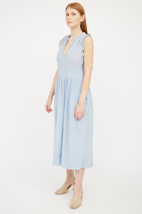 Ulla Johnson Blue 
White Striped Maxi Dress