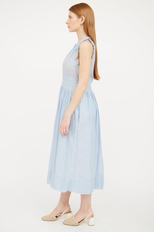 Ulla Johnson Blue 
White Striped Maxi Dress