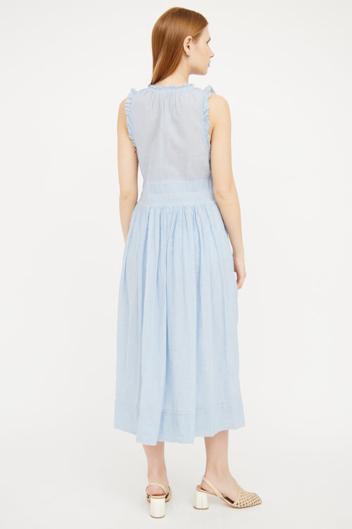 Ulla Johnson Blue 
White Striped Maxi Dress