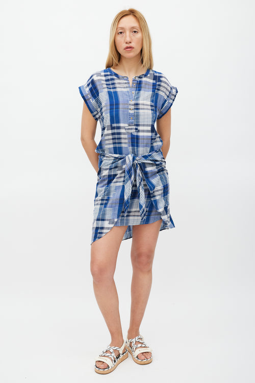 Ulla Johnson Blue 
White Striped Wrap Front Dress