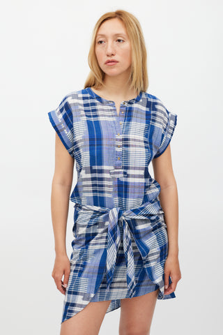 Ulla Johnson Blue 
White Striped Wrap Front Dress