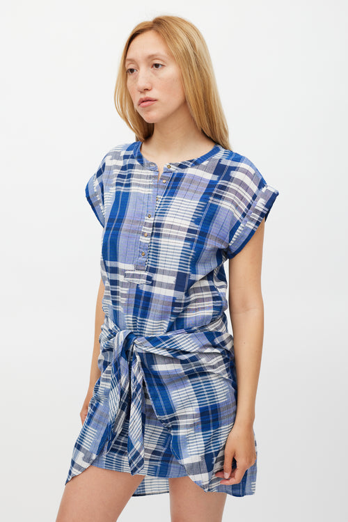 Ulla Johnson Blue 
White Striped Wrap Front Dress