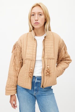 Ulla Johnson Brown Fringe Silk Kibo Jacket