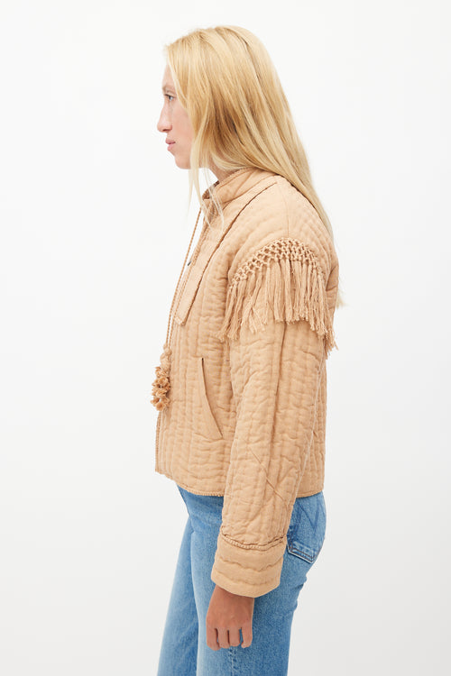 Ulla Johnson Brown Fringe Silk Kibo Jacket