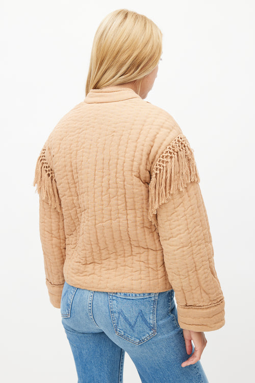 Ulla Johnson Brown Fringe Silk Kibo Jacket