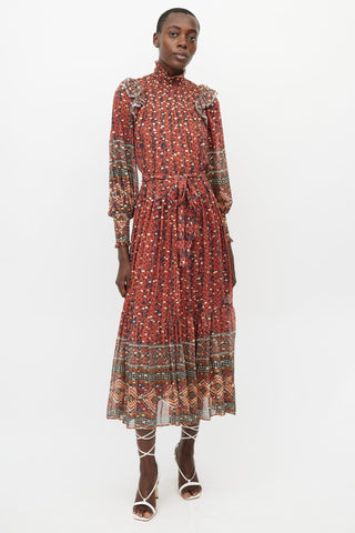 Ulla Johnson Brown 
Multi Floral Maxi Dress