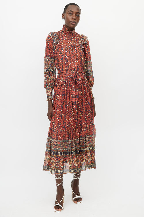 Ulla Johnson Brown 
Multi Floral Maxi Dress