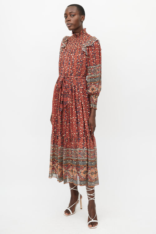 Ulla Johnson Brown 
Multi Floral Maxi Dress