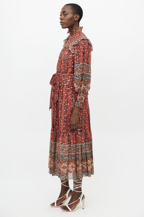 Ulla Johnson Brown 
Multi Floral Maxi Dress