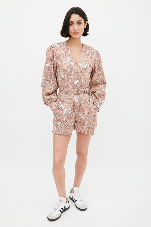 Ulla Johnson Brown 
Multicolour Floral Cameron Romper