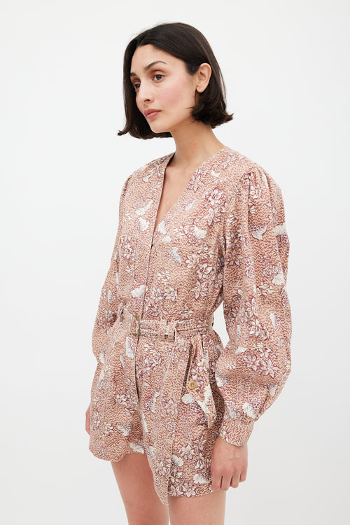 Ulla Johnson Brown 
Multicolour Floral Cameron Romper