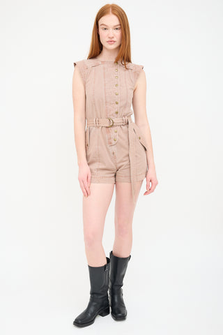 Ulla Johnson Brown Snap Buttoned Briar Romper