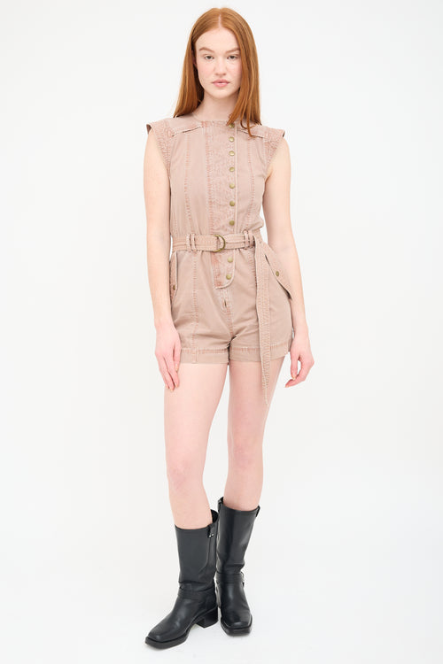 Ulla Johnson Brown Snap Buttoned Briar Romper