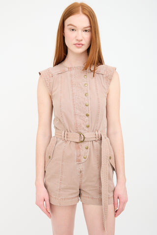 Ulla Johnson Brown Snap Buttoned Briar Romper