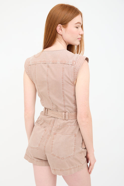 Ulla Johnson Brown Snap Buttoned Briar Romper