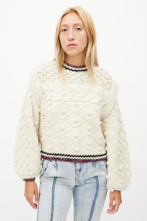 Ulla Johnson Cream 
Multicolour Metallic Wool Knit Sweater