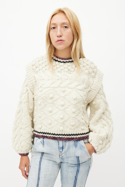 Ulla Johnson Cream 
Multicolour Metallic Wool Knit Sweater