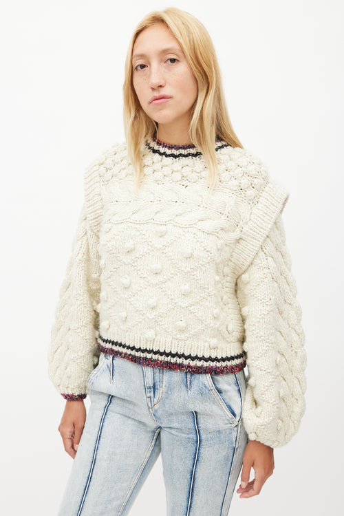 Ulla Johnson Cream 
Multicolour Metallic Wool Knit Sweater