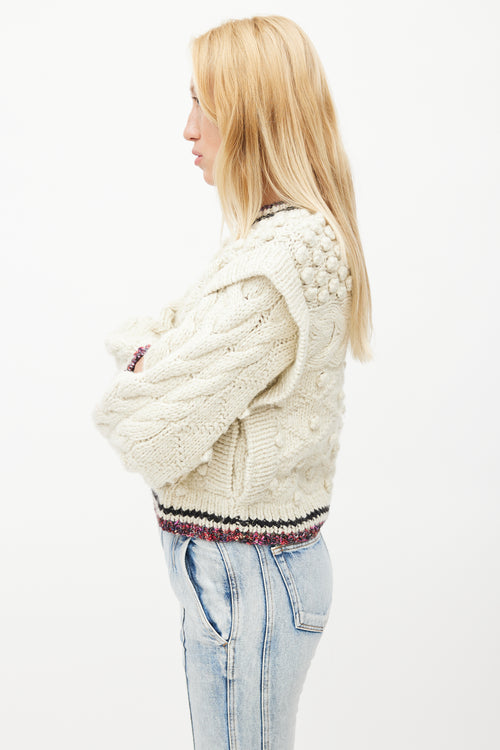 Ulla Johnson Cream 
Multicolour Metallic Wool Knit Sweater