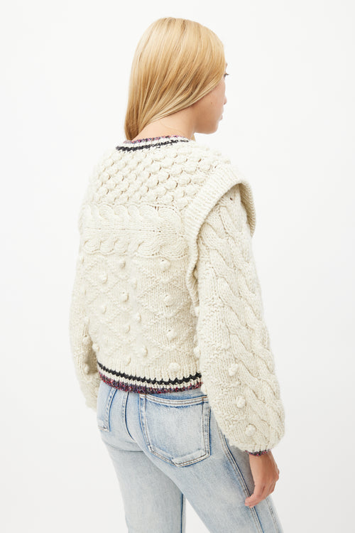 Ulla Johnson Cream 
Multicolour Metallic Wool Knit Sweater