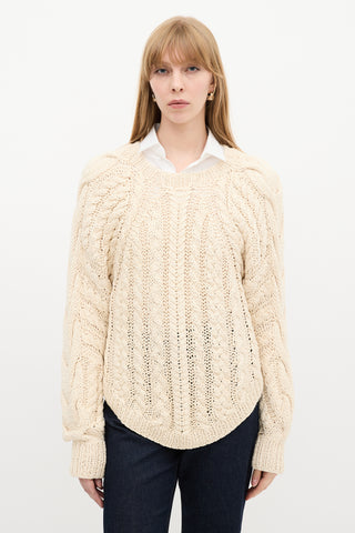 Ulla Johnson Cream Cable Knit Sweater